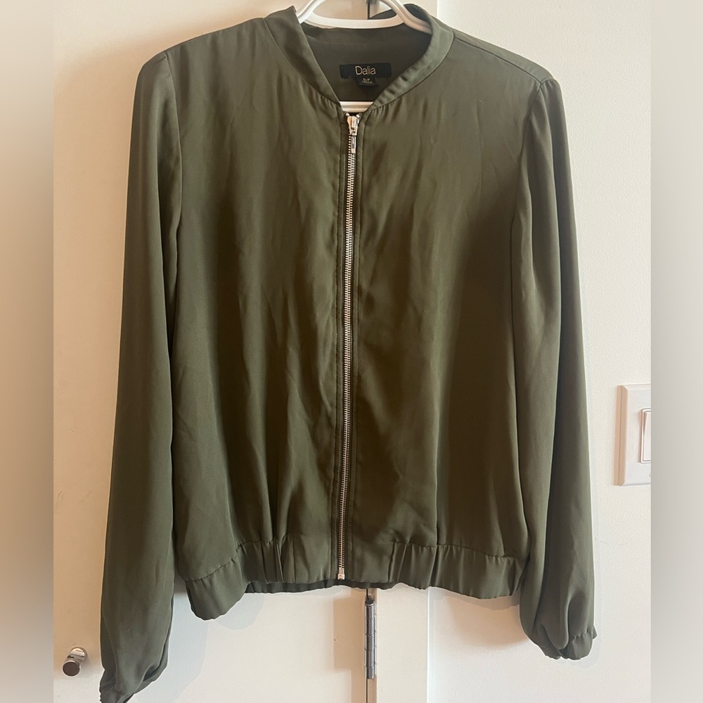 Dalia Forest Green Zip-Up Jacket